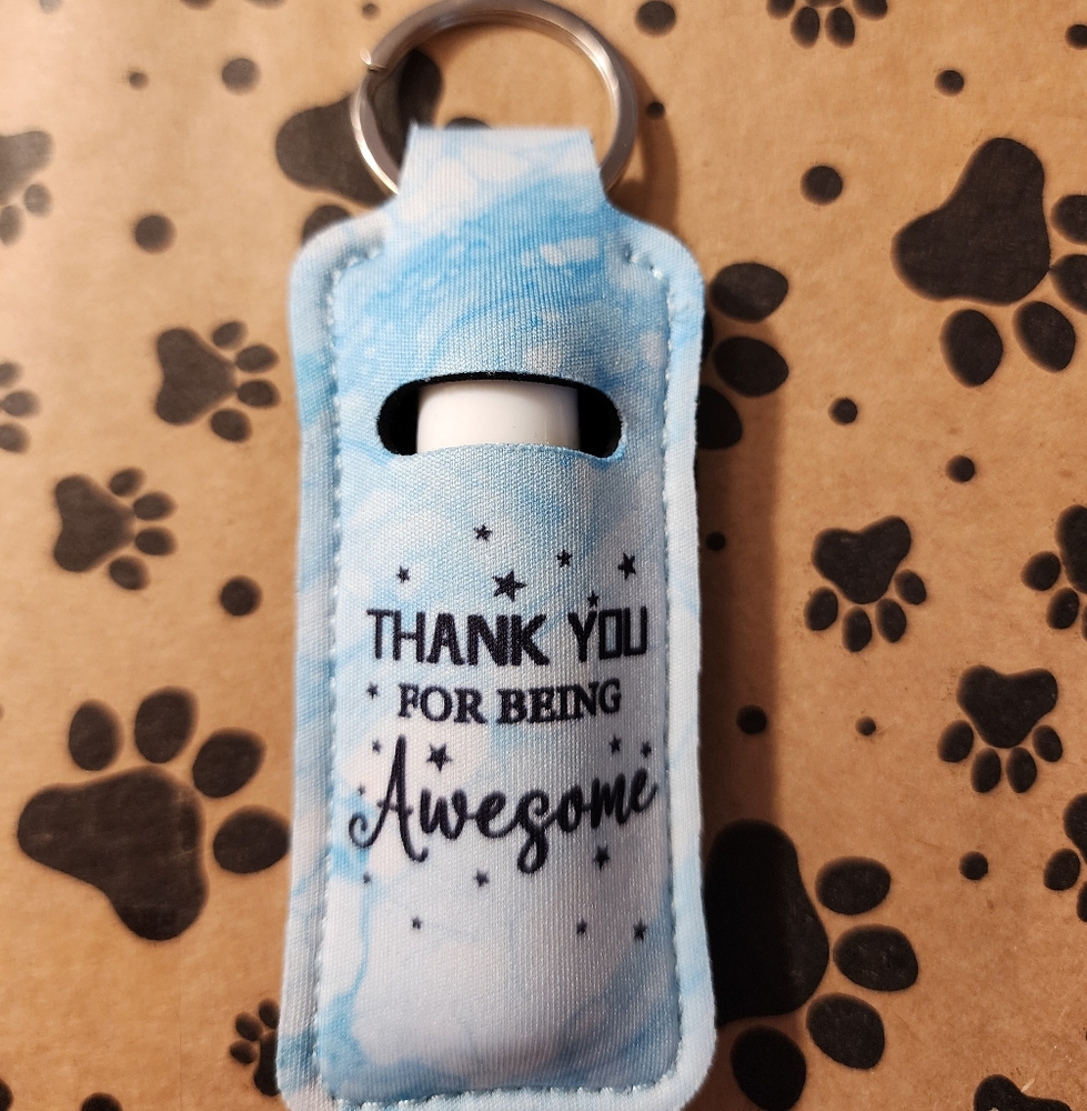 Blue Lip Balm Keychain Holder